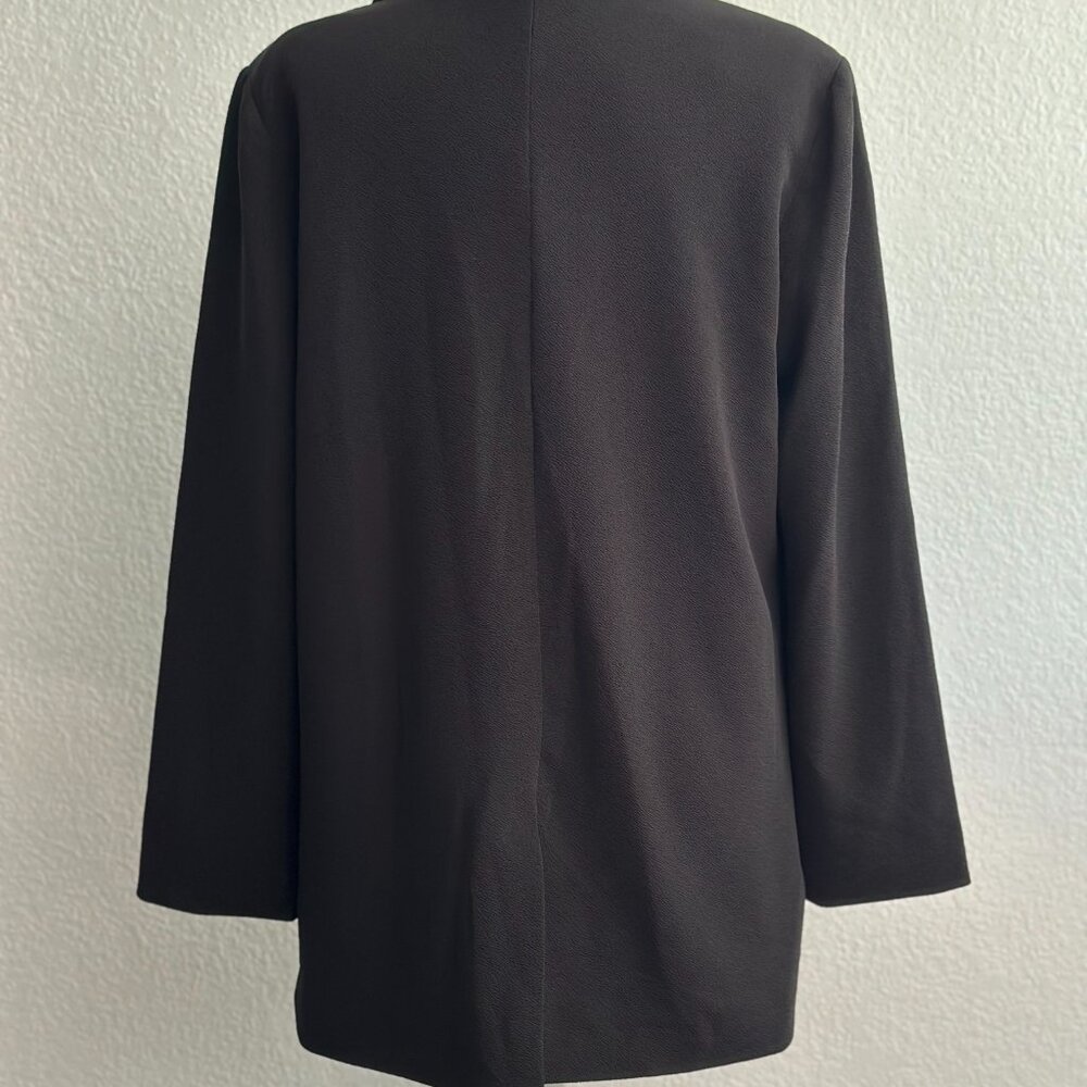 MICHAEL By Michael Kors Black with Gold Studs Open Front Blazer Jacket Size: L - Picture 5 of 10